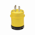 Eaton L1520PY severe duty locking plug, #18-10 AWG, 20A, Industrial, 250V, Back wiring, Yellow, black, Severe duty, L15-20, Three-pole, Four-wire, Thermoplastic, 0.63 to 1.16 in