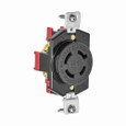 Eaton L1520R locking receptacle, #18-10 AWG, 20A, Industrial, 250V, Back wiring, Black, Single, L15-20, Three-pole, Four-wire, Glass-filled nylon