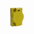 Eaton L2020RW Arrow Hart watertight locking receptacle, #14-8 AWG, 20A, Industrial, 347/600V, Back wiring, Yellow, Single, Watertight, L20-20, Four-pole, Four-wire, Thermoplastic