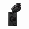 Eaton L2020RWBK Arrow Hart watertight locking receptacle, #14-8 AWG, 20A, Industrial, 347/600V, Back wiring, Black, Single, Watertight, L20-20, Four-pole, Four-wire, Thermoplastic
