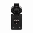 Eaton L2020RWBK Arrow Hart watertight locking receptacle, #14-8 AWG, 20A, Industrial, 347/600V, Back wiring, Black, Single, Watertight, L20-20, Four-pole, Four-wire, Thermoplastic