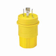 Eaton L2230PW Arrow Hart watertight locking plug, #18-10 AWG, 30A, Industrial, 277/480V, Back wiring, Yellow, Steel, Watertight, L22-30, Four-pole, Five-wire, Santoprene, 0.43 to 1.15 in, IP67