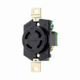 Eaton L1430R locking receptacle, #18-10 AWG, 30A, Industrial, 125/250V, Back wiring, Black, Single, L14-30, Three-pole, Four-wire, Glass-filled nylon