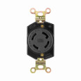 Eaton L1430R locking receptacle, #18-10 AWG, 30A, Industrial, 125/250V, Back wiring, Black, Single, L14-30, Three-pole, Four-wire, Glass-filled nylon