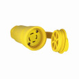 Eaton L1530CW Arrow Hart watertight locking connector, #18-10 AWG, 30A, Industrial, 250V, Back wiring, Yellow, Steel, Watertight, L15-30, Three-pole, Four-wire, Santoprene thermoplastic elastomeric, 0.43 to 1.15 in, IP67