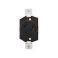 Eaton L520R safety grip locking receptacle, 20A, Industrial, 125V, Back wiring, Black, Single, L5-20, Two-pole, Three-wire, Glass-filled nylon