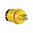 Eaton L2130PY severe duty locking plug, #18-10 AWG, 30A, Industrial, 120/208V, Back wiring, Yellow, black, Severe duty, L21-30, Four-pole, Five-wire, Thermoplastic, 0.63 to 1.16 in