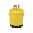 Eaton L2130PY severe duty locking plug, #18-10 AWG, 30A, Industrial, 120/208V, Back wiring, Yellow, black, Severe duty, L21-30, Four-pole, Five-wire, Thermoplastic, 0.63 to 1.16 in