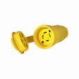 Eaton L1630CW Arrow Hart watertight locking connector, #18-10 AWG, 30A, Industrial, 480V, Back wiring, Yellow, Steel, Watertight, L16-30, Three-pole, Four-wire, Santoprene thermoplastic elastomeric, 0.43 to 1.15 in, IP67