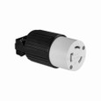 Eaton L630C Arrow Hart ultra grip locking connector, #18-10 AWG, 30A, Industrial, 250V, Back wiring, Black, white, Ultra grip, L6-30, Two-pole, Three-wire, Nylon