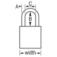 American Lock American Lock A1166UN Rekeyable Padlock with Boron Shackle 1-1/2in (38mm) Wide Solid Aluminum, Uncombinated AME-A1166UN