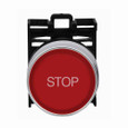 Eaton M22-DGH-R-GB0 22.5 mm Modular Pushbutton Operator, RQM-Titan, Extended, Red Actuator, Silver bezel, GB0 etching code, Non-illuminated, STOP, 5,000,000 operations, Momentary, Guarded, M22 Series