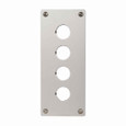 Eaton M22-E4 M22 pushbutton mounting plate, M22 Modular Pushbutton Aluminum Flush Mounting Plate, IP66, NEMA 4X, 13, 22.5 mm, Button: Gray anodized