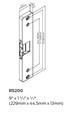 Locknetics RS200 Electric Rim Strike dimension diagram - 9 in. x 1-3/4 in. x 1/2 in. (229mm x 44.5mm x 13mm)