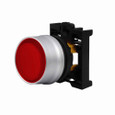 Eaton M22-DGH-R 22.5 mm Modular Pushbutton Operator, RQM-Titan, Extended, Red Actuator, Silver bezel, Non-illuminated, 5,000,000 operations, Momentary, Guarded, M22 Series