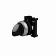 Eaton M22-WLK3-W M22 modular pushbutton, 22.5 mm, Knob, Momentary, Illuminated, Bezel: Silver, Button: White, IP66, NEMA 4X, 13, Three-position, Light 100,000 hours, Button 100,000 Operations