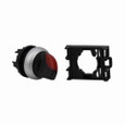Eaton M22-WRLK-R M22 modular pushbutton, M22 Modular Selector Switch Operator, 22.5 mm, Knob, Maintained, Illuminated, Bezel: Silver, Button: Red, IP66, NEMA 4X, 13, Two-position, Light 100,000 hours, Button 100,000 Operations