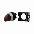 Eaton M22-WLKV-R M22 modular pushbutton, M22 Modular Selector Switch Operator, 22.5 mm, Knob, Momentary, Illuminated, Bezel: Silver, Button: Red, IP66, NEMA 4X, 13, Two-Position, V, Light 100,000 hours, Button 100,000 Operations
