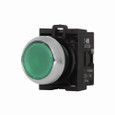 Eaton M22M-DL-B M22 modular pushbutton, 22.5 mm, Illuminated, Metal bezel, Momentary, NEMA 4x, 13, IP67, IP69K (IP66 key-release)