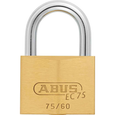 ABUS 75/60 Brass Padlock with Key, 25/64" Shackle diam., 2 23/64" Body Width