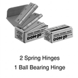Don-Jo CP74545 Combo Pack Door Hinge Set — 2 Spring Hinges & 1 Ball Bearing Hinge, 4.5" x 4.5" Steel