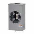 Eaton 1007665ACH meter socket, Comm, 200A, Over/under, 5x5 inch hub open, #6-350 kcmil, 7-jaw, 3-phase, #6-350 kcmil, Lever bypass, 4-wire, Ringless, 600 Vac