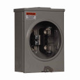 Eaton 1003880ACH meter socket, Resi type cover, 125A, Over, 3-5/16 inch hub open, #8-2/0 AWG, 5-jaw, 1-ph, #8-2/0 AWG, Gnd conn (#14-#2 Cu), Triplex, 3-wire, Ringless, 600 Vac, Horn Bypass
