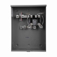 Eaton 1008940CH meter socket, Resi type cover, 200A, Under, Solid top, #6-350 kcmil, 4-jaw, 1-phase, #8-350 kcmil, Horn bypass, Gnd conn (#14-#2 Cu), Triplex, 3-wire, Ringless, 600 Vac