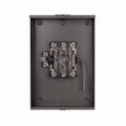 Eaton 1006353CCH meter socket, Comm, 200A, Over/under, Hub cover plate, #6-350 kcmil, 7-jaw, 3-ph, four-wire, #6-350 kcmil, Lever bypass, 600 Vac