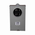 Eaton 1008694ACH meter socket, Instrument rated socket, 20A, Over/under, 1 in bolt-on hub, 13-jaw, Factory wired test switch, 600 Vac, 3-phase, four-wire