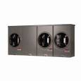 Eaton 1008960CH meter socket, Multi position horiz. ganged sockets, 200A, Over/under, 5x5 inch hub cover plate, #1/0-500 kcmil, 4-jaw, 1-ph, #8-250 kcmil, Horn bypass, 3-wire, Ringless, 600 Vac