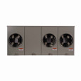 Eaton 1008844CH meter socket, Multi position horiz. ganged sockets, 200A, Over/under, 5x5 inch hub cover plate, #1/0-500 kcmil, 4-jaw, 1-ph, #8-250 kcmil, Horn bypass, Three-wire, Ringless, 600 Vac