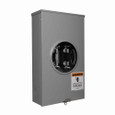 Eaton 1007448ACH meter socket, Resi type cover, 200A, Over/under, 3-5/16 inch hub open, 3/8 inch stud, 4-jaw, 1-ph, 3/8 inch stud, 3-wire, Ringless, 600 Vac