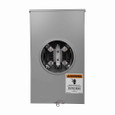 Eaton 1007448ACH meter socket, Resi type cover, 200A, Over/under, 3-5/16 inch hub open, 3/8 inch stud, 4-jaw, 1-ph, 3/8 inch stud, 3-wire, Ringless, 600 Vac
