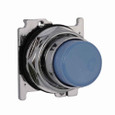 Eaton 10250T118 10250T pushbutton 10250T, 30.5 mm, Heavy-Duty, NEMA 3, 3R, 4, 4X, 12, 13, Non-illuminated, Momentary, Extended, Blue actuator, Chrome bezel, Plastic actuator