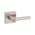 Kwikset KWI-740MILSQT-S Milan Lever with Square Rose Entry Door Lock SmartKey with 6AL Latch and RCS Strike