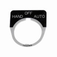 Eaton 10250TM18 10250T pushbutton legend plate, 10250T series, 1/2 Round Legend Plate, Black, Legend: In, 3/16 In high, White letters letters, Standard