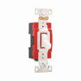 Eaton 1221W construction grade toggle switch, #14-10 AWG, 20A, Flush, 120/277V, Back and side, Screw, White, Single-Pole, Single-Pole, Brass, Polycarbonate