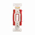 Eaton 1223W construction grade toggle switch, #14-10 AWG, 20A, Industrial, Wall, 120/277V, Back and side, Screw, White, Three-Way, Polycarbonate
