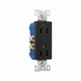 Eaton 1107-9BK residential grade duplex receptacle, #14-10 AWG, 15A, Commercial|Residential, Flush, 125V, Side and push, Black, Brass, Impact-resistant thermoplastic, 5-15R, Duplex, Screw, Thermoplastic, Core pack, Auto grounding