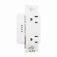 Eaton 1208W SurgeBloc protection receptacle, Audible alarm, auto-ground, Stand 6" #12 AWG leads, 15A, Comm, Wire leads, 340J, 2 recept, 0° to 40°C, Wht, Brs, Strght blade, Polycarb top and bottom, 5-15R, Dplx