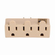 Eaton 1147V-BOX three outlet tap, Single receptacle to 3 outlets, 15A, 125V, Ivory, Thermoplastic, 5-15R, NEMA 5-15R