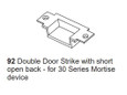 Detex Detex 92 Strike Kit Double Door with Tamper Resistant Fasteners, Short Open Back Strike DTX-92 STRIKE KIT
