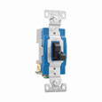 Eaton 1203BK construction grade toggle switch, #14-10 AWG, 15A, Wall, 120/277V, Back and side, Screw, Black, Three-Way, Polycarbonate