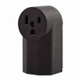 Eaton 1251 power device receptacle, #12 - 4 AWG, 50A, Surface, 125V, Back and bottom, Black, NEMA 5-50R, Two-pole, Three-wire, Two-pole, three-wire, grounding, Glass-filled nylon, Power