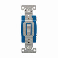 Eaton 1203GY construction grade toggle switch, #14-10 AWG, 15A, Wall, 120/277V, Back and side, Screw, Gray, Three-Way, Polycarbonate