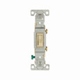 Eaton 1301-9V toggle switch, #14-10 AWG, 15A, Flush mount, 120V, Side and push, Screw, Ivory, Single-Pole, Single-Pole, Polycarbonate
