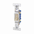 Eaton 1301V toggle switch, #14-10 AWG, 15A, Flush, 120V, Side and push, Screw, Ivory, Single-Pole, Single-Pole, Polycarbonate