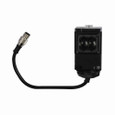 Eaton 1350E-6537 Photoelectric Sensor, Diffuse Reflective, Forward Viewing, Output (green), power (yellow), alignment (red), M12 (pigtail), 250 mA at 10-40 Vdc, 4 pin, NPN/PNP open collector outputs, 10-40 Vdc