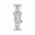 Eaton 1303W toggle switch, 15A, Wall, 120V, Back and side wire, push wire, Non-grounding, White, Three-Way